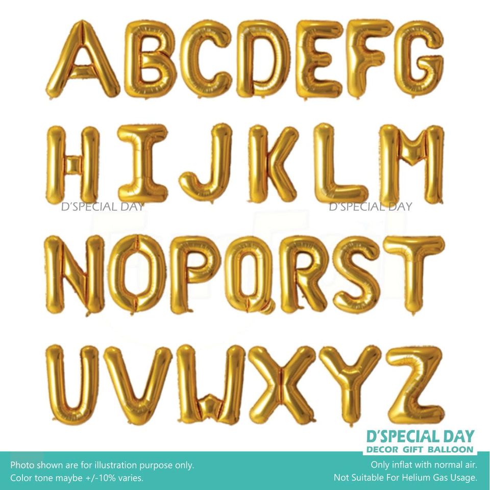 16" Foil Alphabet (Gold)