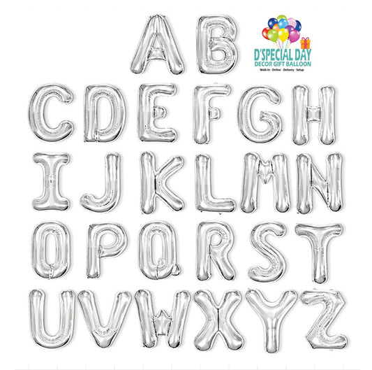 40" Foil Alphabet (Silver)